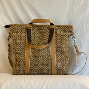 Coach Signature Drafting Tote in Beige